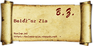 Belász Zia névjegykártya